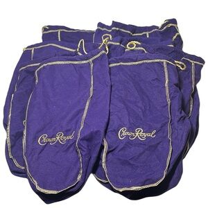 Royal Crown 12” cinch bags purple gold
